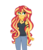 Size: 920x1080 | Tagged: dead source, safe, artist:wubcakeva, sunset shimmer, comic:twilight's lab, equestria girls, g4, adult, alternate universe, clothes, eye scar, female, older, older sunset, pants, scar, simple background, sleeveless, smiling, solo, tank top, transparent background