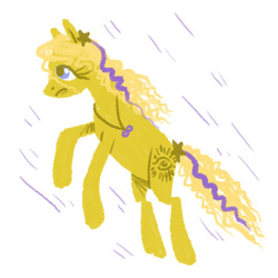 Size: 800x800 | Tagged: safe, artist:needsmoarg4, princess golden light, earth pony, pony, g2, g4, female, frown, g2 to g4, generation leap, lineless, mare, rain, simple background, solo, white background