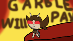 Size: 1334x750 | Tagged: safe, artist:undeadponysoldier, oc, oc only, oc:demonick, oc:nick, demon, pony, 1000 hours in ms paint, 1000 years in photoshop, cliff, could be better, demonic, fire, implied garble, op is trying be edgy, powerpuffified, revenge, the powerpuff girls