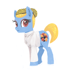 Size: 800x800 | Tagged: safe, artist:needsmoarg4, berry dreams, earth pony, pony, g4, clothes, female, hairnet, mare, simple background, solo, white background