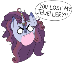 Size: 1900x1700 | Tagged: safe, artist:kookiebeatz, oc, oc only, oc:arabia night's, hybrid, kirin, pony, icey-verse, angry, bust, ear piercing, earring, female, horn, horn ring, interspecies offspring, jewelry, mare, misspelling, next generation, offspring, open mouth, parent:autumn blaze, parent:hoo'far, parents:hoo'blaze, piercing, simple background, solo, transparent background, ych result