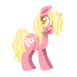 Size: 800x800 | Tagged: safe, artist:needsmoarg4, lily, lily valley, earth pony, pony, g4, female, hair over one eye, mare, simple background, solo, white background