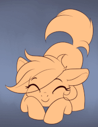 Size: 500x646 | Tagged: safe, artist:anti1mozg, oc, oc only, pony, animated, commission, eyes closed, female, happy, mare, smiling, solo, tail, tail wag, ych example, your character here