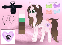 Size: 3575x2605 | Tagged: safe, artist:cindystarlight, oc, oc only, oc:cindy, pony, unicorn, bow, female, high res, mare, reference sheet, solo, tail bow