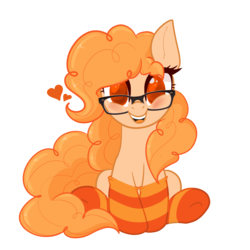 Size: 3000x3000 | Tagged: safe, artist:gracedea, oc, oc only, oc:cringyroll, pony, clothes, glasses, heart, high res, simple background, socks, solo, striped socks, transparent background