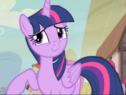 Size: 1249x941 | Tagged: safe, screencap, twilight sparkle, alicorn, pony, g4, the cutie map, cropped, cute, female, offscreen character, raised hoof, smiling, solo focus, twiabetes, twilight sparkle (alicorn)