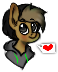Size: 580x720 | Tagged: safe, artist:almond evergrow, oc, oc only, oc:almond evergrow, pony, bust, heart, love, male, pictogram, simple background, sketch, solo, stallion, transparent background