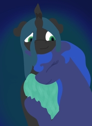 Size: 1400x1900 | Tagged: source needed, safe, artist:krumpcakes, princess luna, queen chrysalis, alicorn, changeling, changeling queen, pony, g4, chrysaluna, female, lesbian, lineless, shipping