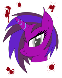 Size: 1100x1375 | Tagged: safe, artist:linedraweer, oc, oc only, oc:eclipse, pony, blind, blood, commission, headcanon, solo, vector, wreath