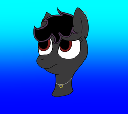 Size: 574x514 | Tagged: safe, artist:vex, oc, oc only, oc:deep rest, pony, bust, ear piercing, jewelry, necklace, piercing, portrait, simple background, solo