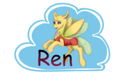 Size: 4000x2600 | Tagged: safe, artist:kittytitikitty, oc, oc only, oc:ren the changeling, changedling, changeling, changedling oc, changeling oc, comic sans, commission, quadrupedal, solo, yellow changeling