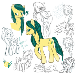 Size: 1000x969 | Tagged: safe, artist:laceymod, oc, oc only, oc:lemongrass, earth pony, pony, sketch, solo, tognue out