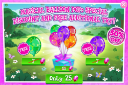 Size: 1038x688 | Tagged: safe, gameloft, g4, my little pony: magic princess, advertisement, balloon pop, no pony, sale