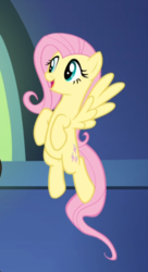 Size: 484x889 | Tagged: safe, screencap, fluttershy, pegasus, pony, castle sweet castle, g4, cropped, cute, female, flying, mare, open mouth, shyabetes, smiling, solo, spread wings, wings