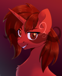 Size: 1346x1646 | Tagged: safe, artist:tigra0118, oc, oc only, pony, bust, female, gift art, looking at you, mare, portrait, solo