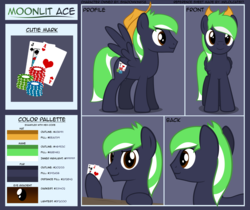 Size: 5000x4190 | Tagged: safe, artist:mrlolcats17, oc, oc only, oc:moonlit ace, pony, palette, reference sheet, solo, wings