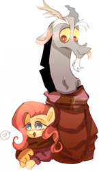 Size: 447x769 | Tagged: safe, artist:sansdy, discord, fluttershy, draconequus, pony, g4, blushing, clothes, cute, discute, female, floppy ears, heart, male, open mouth, pictogram, scarf, ship:discoshy, shipping, shyabetes, simple background, smiling, speech bubble, straight, sweater, sweatershy, white background