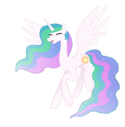 Size: 4263x4327 | Tagged: safe, artist:mr100dragon100, princess celestia, pony, g4, female, happy, mare, missing accessory, simple background, solo, transparent background, vector