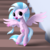 Size: 800x800 | Tagged: safe, artist:songbirdserenade, silverstream, classical hippogriff, hippogriff, g4, cute, diastreamies, female, open mouth, solo, spread wings, stairs, that hippogriff sure does love stairs, wings