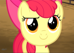 Size: 1310x941 | Tagged: safe, screencap, apple bloom, earth pony, pony, appleoosa's most wanted, g4, bow, close-up, cropped, female, filly, hair bow, smiling, smug, solo