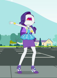 Size: 392x537 | Tagged: safe, screencap, rarity, equestria girls, equestria girls series, fomo, g4, spoiler:eqg series (season 2), armpits, arms in the air, backpack, calling for a taxi, clothes, cropped, drama queen, dress, female, geode of shielding, hands in the air, high heels, legs, magical geodes, marshmelodrama, nose in the air, pencil skirt, rarity being rarity, rarity peplum dress, shoes, skirt, sleeveless, sleeveless dress
