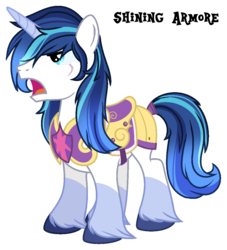 Size: 974x1071 | Tagged: safe, artist:x-dainichi-x, shining armor, pony, g4, alternate design, alternate hairstyle, armor, badass, male, misspelling, scar, simple background, solo, transparent background
