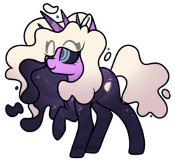 Size: 1280x1176 | Tagged: safe, artist:fluffy-pastel, oc, oc:mystica, pony, unicorn, female, horn, mare, multiple horns, simple background, space, transparent background