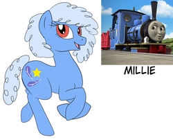 Size: 2101x1700 | Tagged: safe, artist:wolftendragon, earth pony, pony, female, mare, millie (thomas the tank engine), ponified, solo, thomas the tank engine