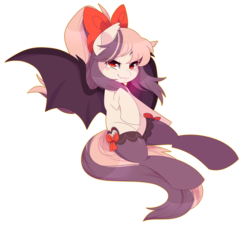 Size: 1024x922 | Tagged: safe, artist:raponee, oc, oc:sweet velvet, bat pony, pony, adorasexy, bat pony oc, bow, clothes, cute, looking at you, red eyes, sexy, simple background, stockings, thigh highs, transparent background
