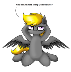 Size: 1632x1664 | Tagged: safe, artist:pencil bolt, oc, oc:pencil bolt, pegasus, pony, arm behind head, ask, asking, featureless crotch, kneeling, male, sitting, solo, tumblr, wings
