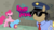 Size: 1920x1080 | Tagged: safe, pinkie pie, earth pony, pony, g4, fresh princess of friendship, lidded eyes, party cannon, police, police officer, the fresh prince of bel-air, this will end in jail time, vandalism