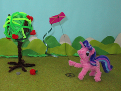 Size: 1399x1050 | Tagged: safe, artist:malte279, starlight glimmer, pony, g4, chenille stems, chenille wire, craft, irl, kite, photo, pipe cleaner sculpture, pipe cleaners, starlight glimmer day