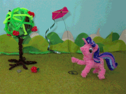 Size: 1000x749 | Tagged: safe, artist:malte279, starlight glimmer, pony, g4, animated, chenille stems, chenille wire, craft, irl, kite, photo, pipe cleaner sculpture, pipe cleaners, starlight glimmer day, stop motion