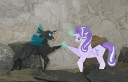 Size: 1004x645 | Tagged: safe, artist:malte279, starlight glimmer, changeling, g4, craft, irl, magic glow, origami, photo, starlight glimmer day