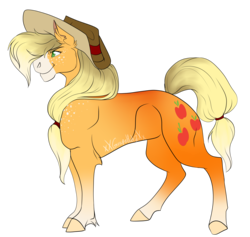 Size: 3900x3700 | Tagged: safe, artist:xxgrapehatzxx, applejack, earth pony, pony, g4, applejack's hat, colored hooves, cowboy hat, female, hat, headcanon in the description, high res, mare, simple background, solo, transparent background