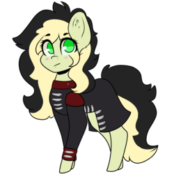 Size: 2000x2000 | Tagged: safe, artist:space--paws0w0, oc, oc only, oc:da capo, earth pony, pony, chibi, clothes, female, high res, jacket, mare, simple background, solo, transparent background