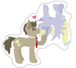 Size: 2580x2320 | Tagged: safe, artist:latsoarting, derpy hooves, doctor whooves, time turner, earth pony, pony, g4, female, high res, male, ship:doctorderpy, shipping, simple background, straight, transparent background
