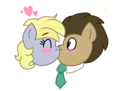 Size: 2048x1536 | Tagged: safe, artist:thatonesheepone, derpy hooves, doctor whooves, time turner, earth pony, pony, g4, female, male, ship:doctorderpy, shipping, simple background, straight, transparent background