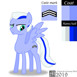 Size: 2000x2000 | Tagged: safe, artist:mrchaosthecunningwlf, artist:ponyvillechaos577, oc, oc only, oc:icy horseshoes, pegasus, pony, captain of royal guards, elderly, high res, male, solo