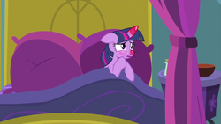 Size: 1280x720 | Tagged: safe, screencap, twilight sparkle, alicorn, pony, ail-icorn, g4, spoiler:interseason shorts, bed, blushing, female, mare, red nosed, sick, solo, twilight sparkle (alicorn)