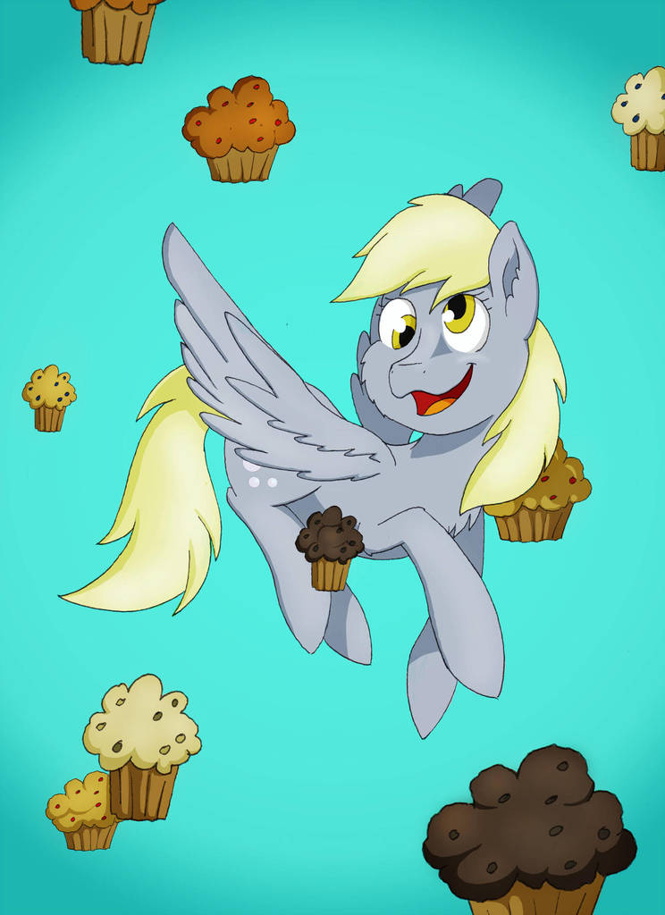 #1975199 - safe, artist:papyjr13, derpy hooves, food, muffin - Derpibooru