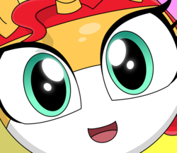 Size: 4000x3477 | Tagged: safe, artist:keronianniroro, sunset shimmer, hybrid, anthro, g4, close-up, crossover, cute, female, keponian, keronian, looking at you, sergeant frog, shimmerbetes, solo, species swap
