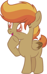 Size: 560x871 | Tagged: safe, artist:crystalponyart7669, oc, oc only, oc:pumpkin spice, pegasus, pony, female, filly, simple background, solo, transparent background, two toned wings