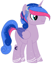 Size: 324x406 | Tagged: safe, artist:angelamusic13, oc, oc only, alicorn, pony, magical lesbian spawn, male, offspring, parent:princess luna, parent:twilight sparkle, parents:twiluna, simple background, solo, stallion, transparent background, two toned wings