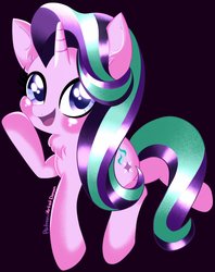 Size: 1618x2048 | Tagged: safe, artist:dommadesigns, starlight glimmer, pony, unicorn, g4, black background, chest fluff, female, simple background, solo