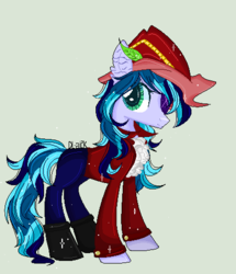 Size: 429x500 | Tagged: safe, artist:dl-ai2k, oc, oc only, oc:nautica, earth pony, pony, clothes, female, hat, mare, simple background, solo