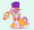 Size: 539x478 | Tagged: safe, artist:niteax, sweetie belle, pony, g4, a hat in time, blue background, cape, clothes, cute, diasweetes, female, hat, hat kid, hourglass, no pupils, simple background, solo, top hat