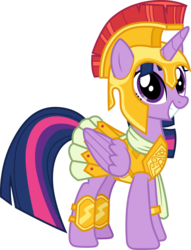 Size: 3000x3927 | Tagged: safe, artist:cloudy glow, twilight sparkle, alicorn, pony, g4, .ai available, armor, athena sparkle, costume, female, helmet, high res, mare, simple background, solo, transparent background, twilight sparkle (alicorn), vector