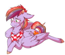 Size: 1088x922 | Tagged: safe, artist:cinnamonsparx, oc, oc only, oc:apple race, pegasus, pony, cloven hooves, male, prone, simple background, solo, stallion, transparent background