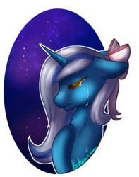 Size: 1872x2377 | Tagged: safe, artist:evangeline-hoshizora, oc, oc:fleurbelle, alicorn, pony, alicorn oc, bow, crying, eyes closed, female, hair bow, hoof on chest, long hair, long mane, mare, melancholy, ribbon, simple background, sky, solo, stars, transparent background